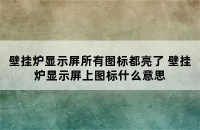 壁挂炉显示屏所有图标都亮了 壁挂炉显示屏上图标什么意思